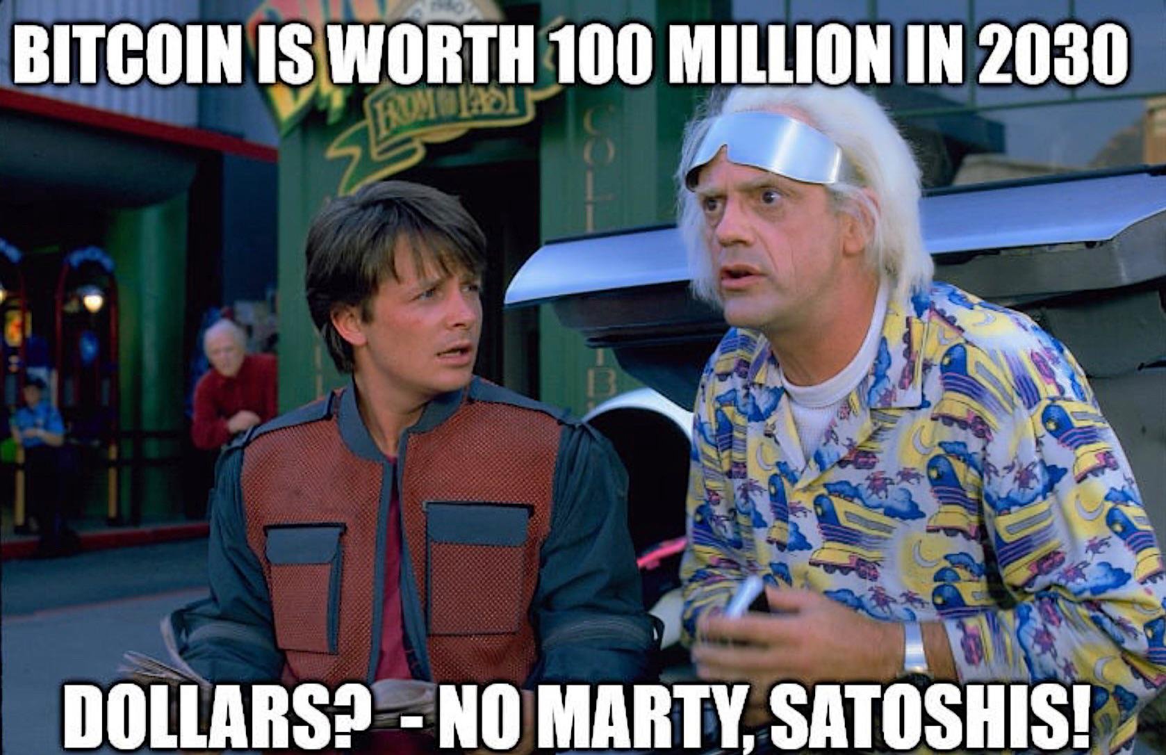 BITCOIN ISWORTH100 MILLION IN 2030
T aAy E
DOLLARS? - NO MARTY SATOSHIS!