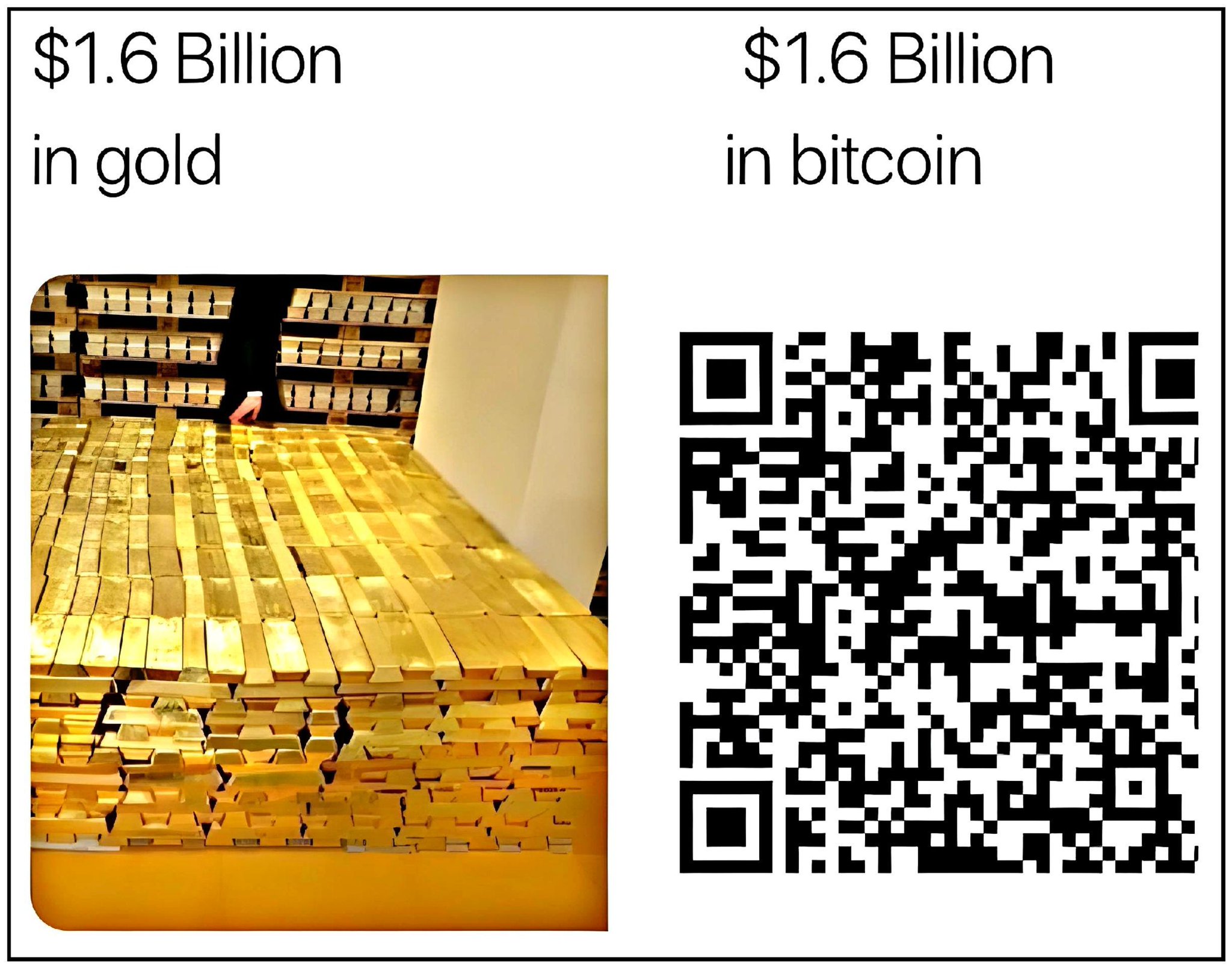 $1 .6 Billion $1 .6 Billion
in gold In bitcoin
- 1e! NE Y
*pro nes [=] ri [=
Ifll= p =
y a// 1 \ | "| An I L
ea TX
TAAS ce r