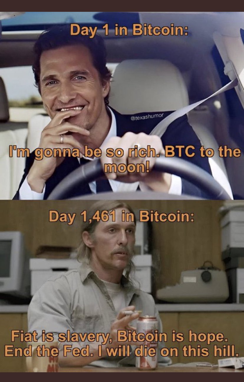 — Day 1 in Bitcoin:
73 . |= 4 J
gonna beSe ch TC t he
Day 1 ,46jlflin Bitcoin :
Fi A 4 . hia gisgsl dveiy, Bitcoi n is hope.
Eng the ed wil e an this hill.
