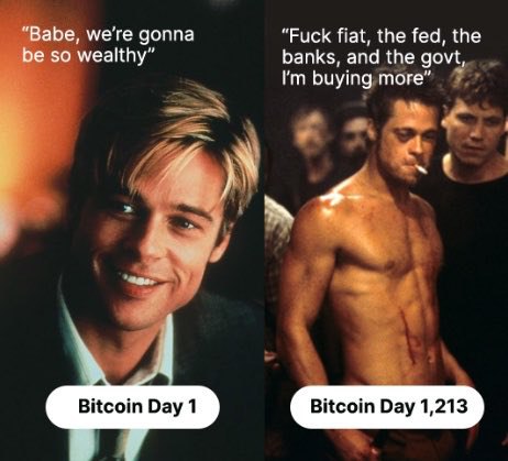 , we're gonna “Fuck fiat, the fed, the
$0 wealthy” banks, and the govt,
buying more”
\Bitcoin Day 1 Bitcoin Day 1,21