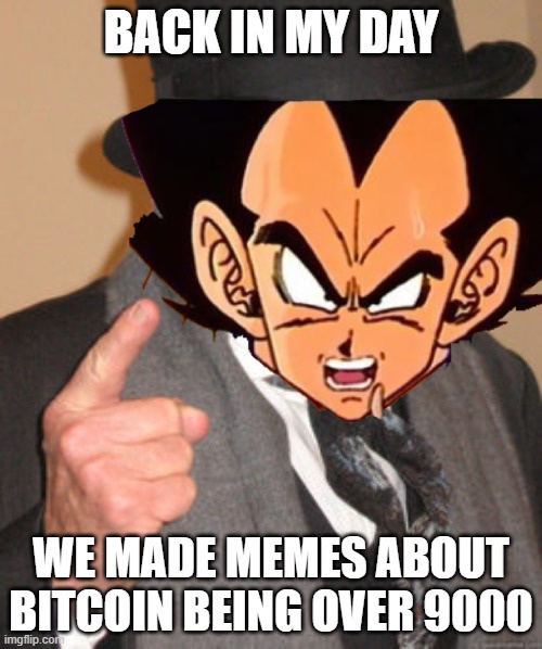 BACKIN MY DAY
WE ADE MEMES ABOUT
BITCOIN BEING OVER 900